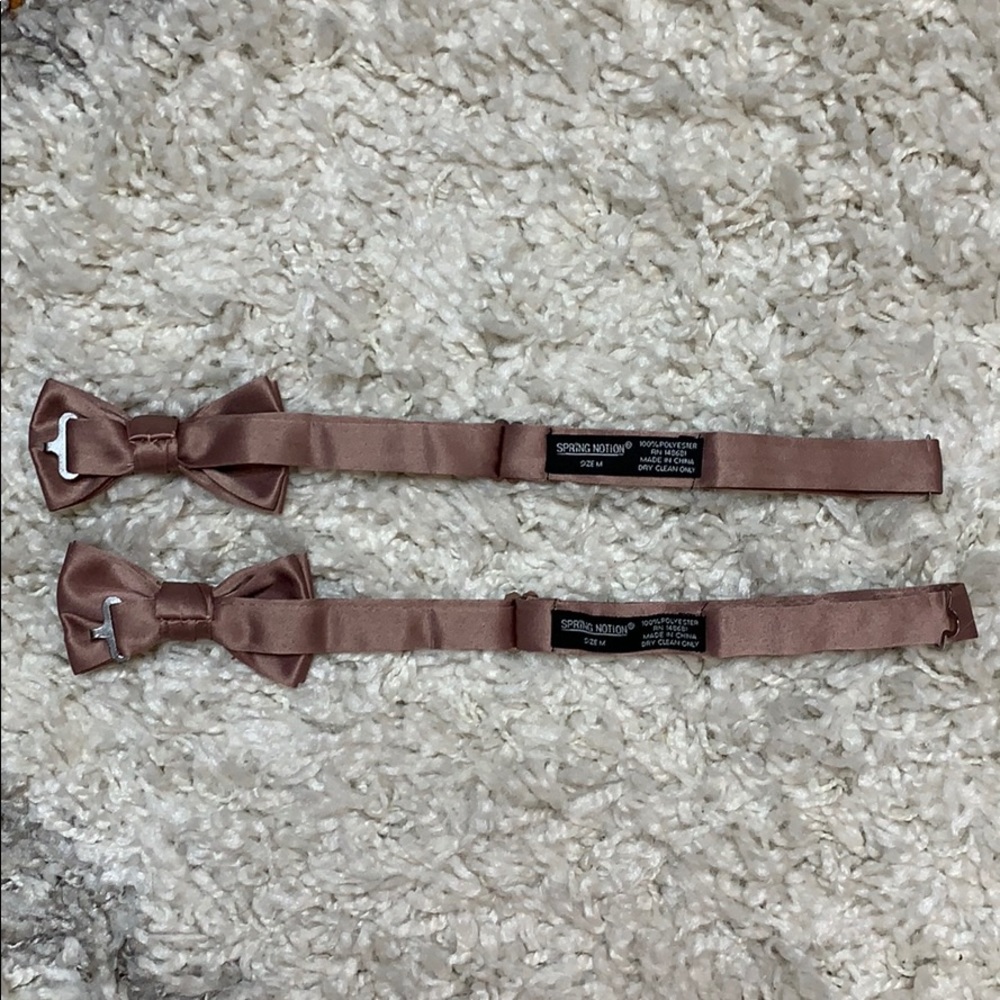 Boys Rose Gold Bow Tie Spring Notions Bowtie Pink - Picture 4 of 7